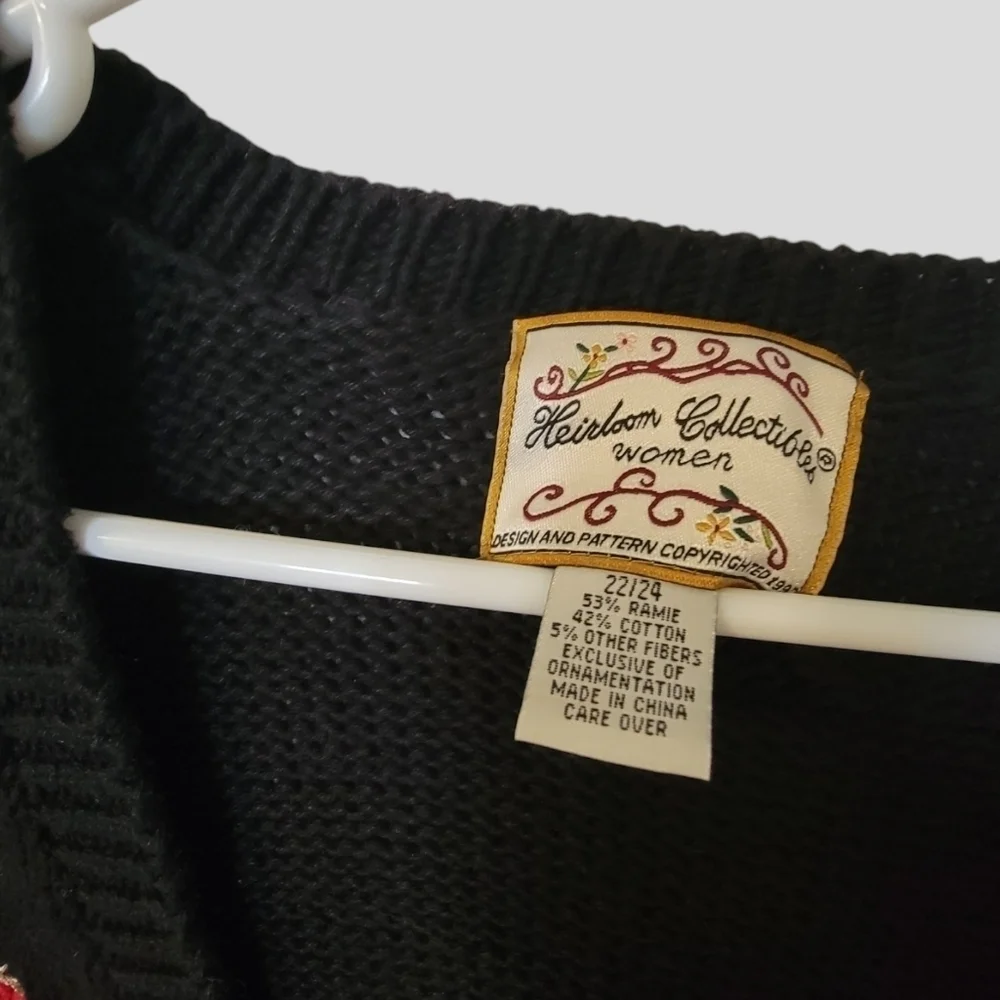 Sz 22/24 Vtg Heirloom Collectibles Cardigan Sweater Vest Christmas Sparkle T34